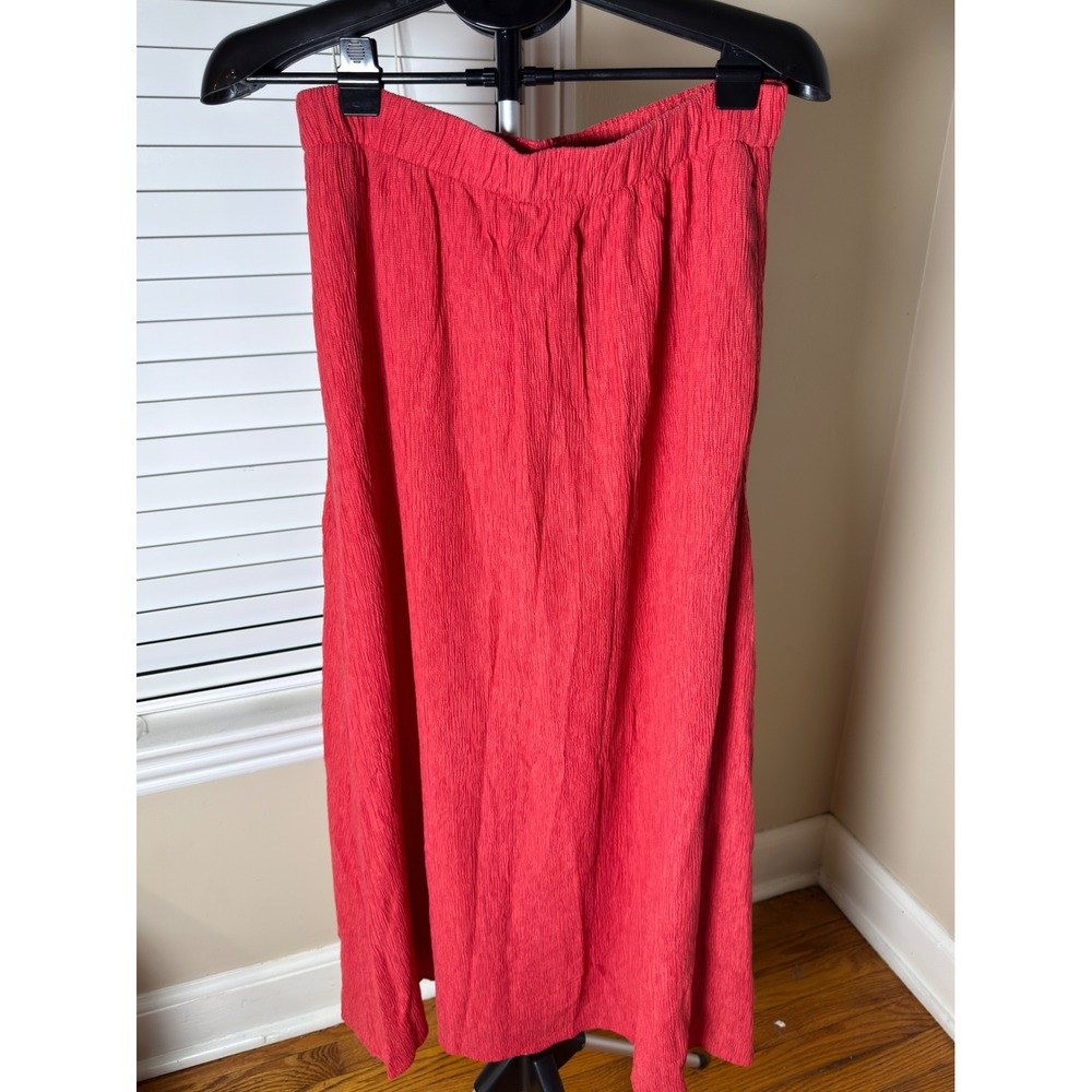 Abercrombie & Fitch Red Crinkle Maxi Skirt Tall Large T NWT 143-298-0046-500